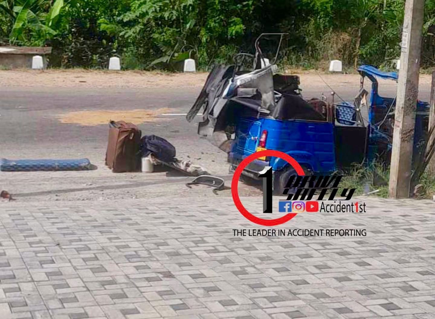 A young woman died in a collision between a three-wheeler and a tipper at Patulpana, Ratnapura