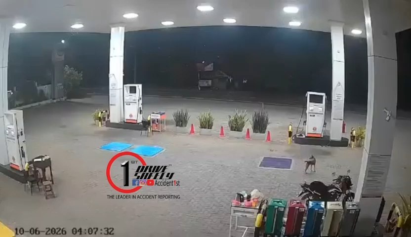 Ratmalgahava petrol station workers run away in fear after seeing an elephant break into it early in the morning: CCTV footage shows how they survived unharmed