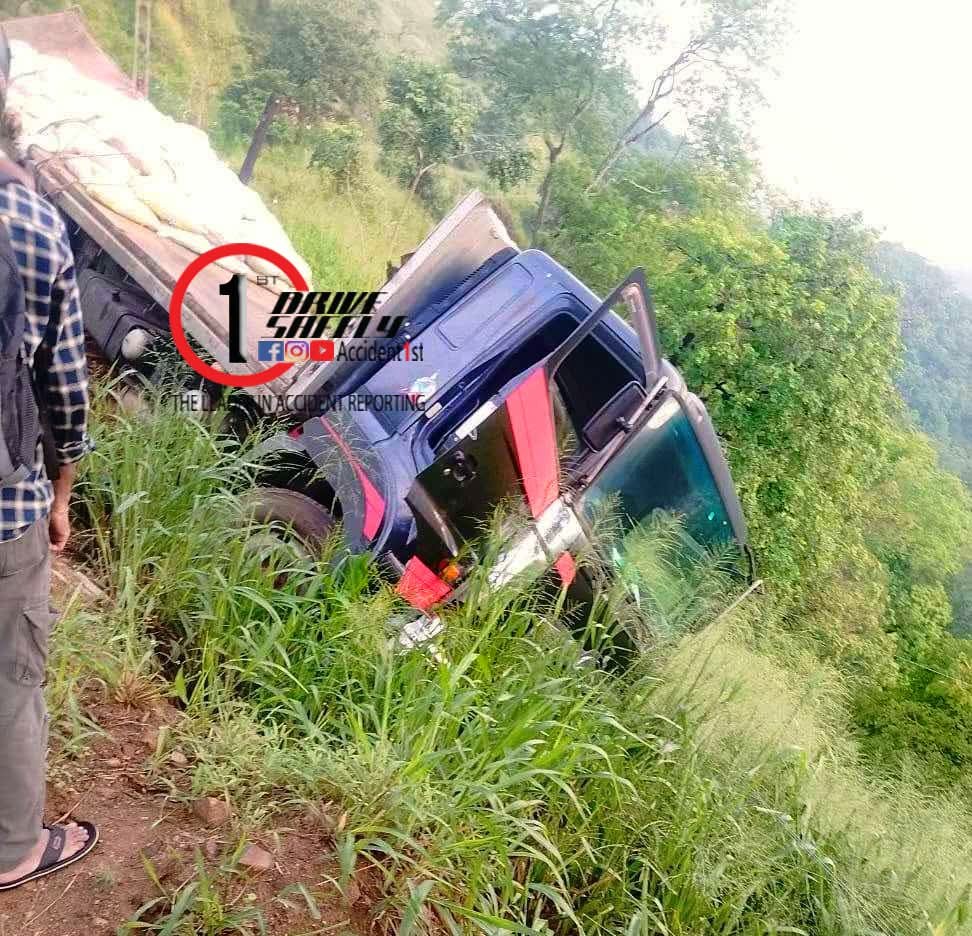 Heavy Lorry Plunges Down A Precipice Amidst Dense Fog Along The Kandy-Randenigala Royal Road