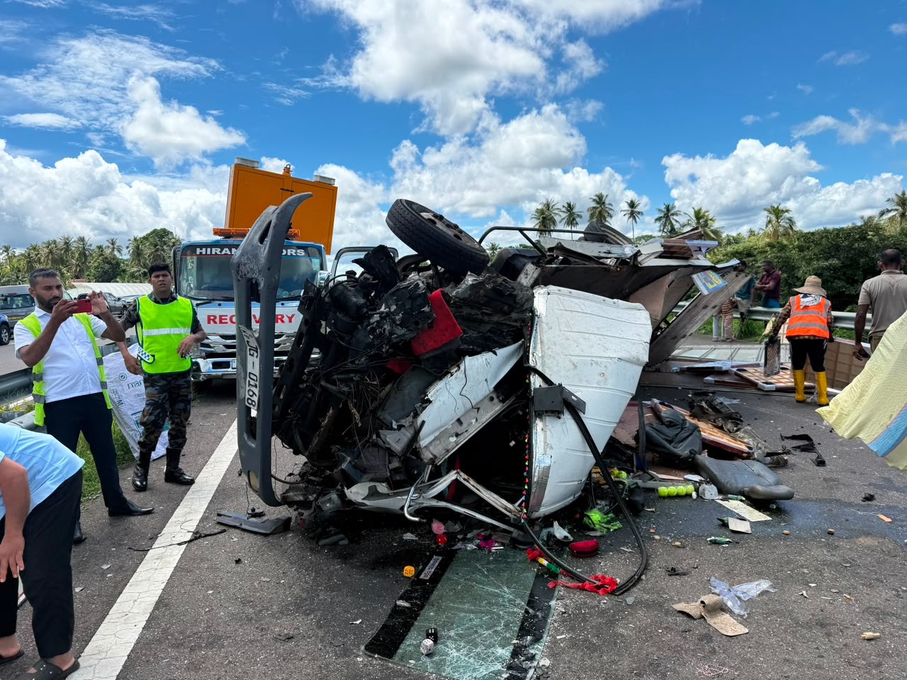 Lorry Overturns After Crashing Into Maintenance Truck Due to Driver Drowsiness on Southern Expressway (E01): Two Injured