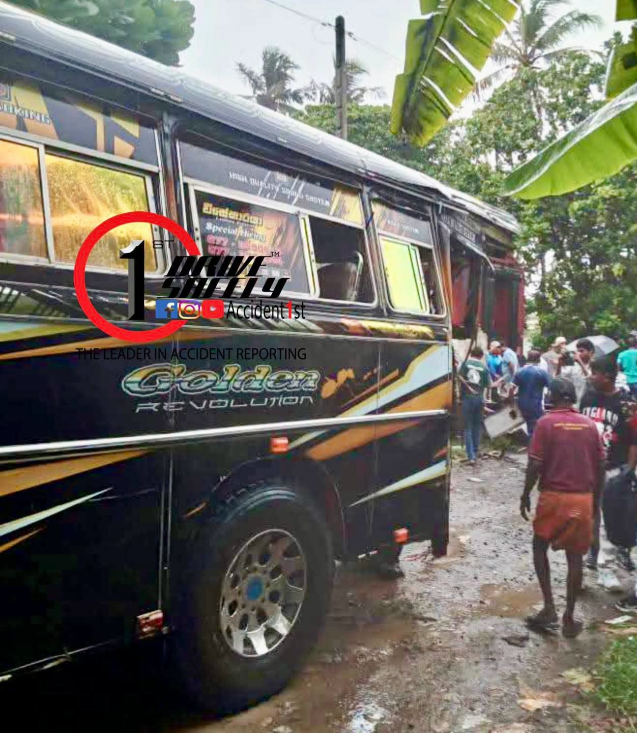 Koggala Railway Crossing Collision: Express Train Hits Private Bus Rear, Injuring Six Passengers