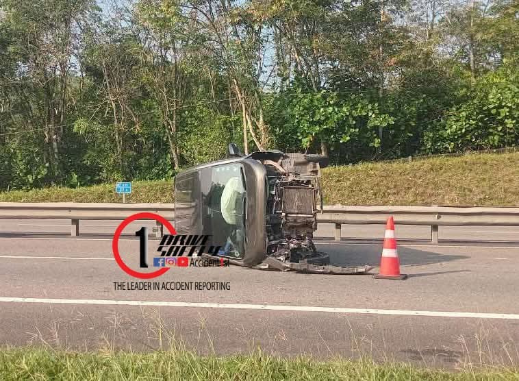 Serious Accident Near 37.4 Mile Post on Southern Expressway as Wagon R Overturns After Guard Rail Crash